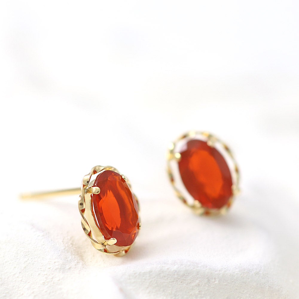 K18YG ファイヤーオパール ピアス 10月誕生石_02