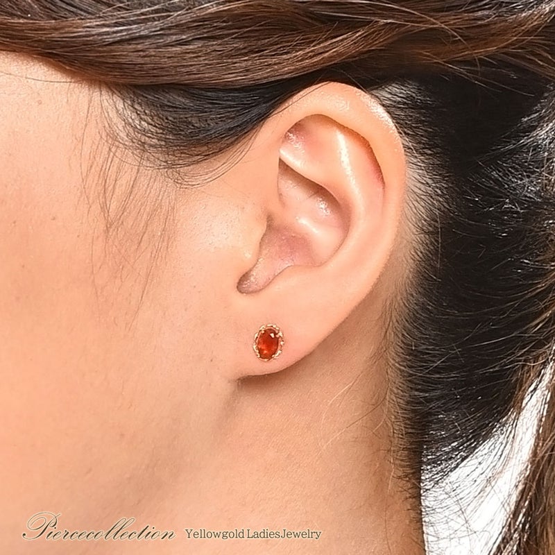 K18YG ファイヤーオパール ピアス 10月誕生石_05