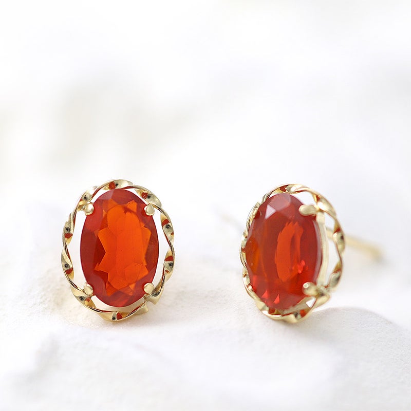 K18YG ファイヤーオパール ピアス 10月誕生石_10