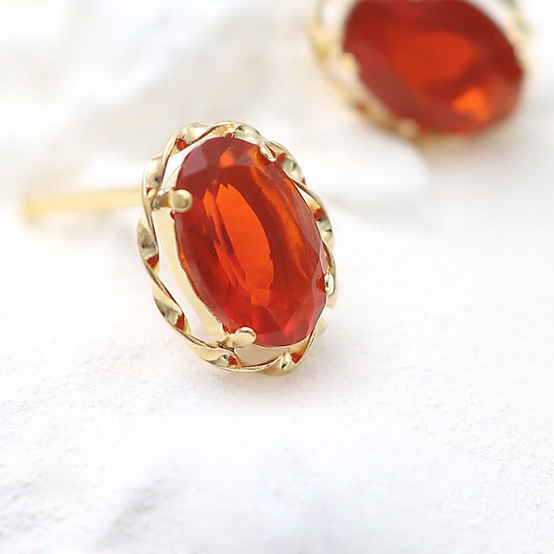 K18YG ファイヤーオパール ピアス 10月誕生石_11