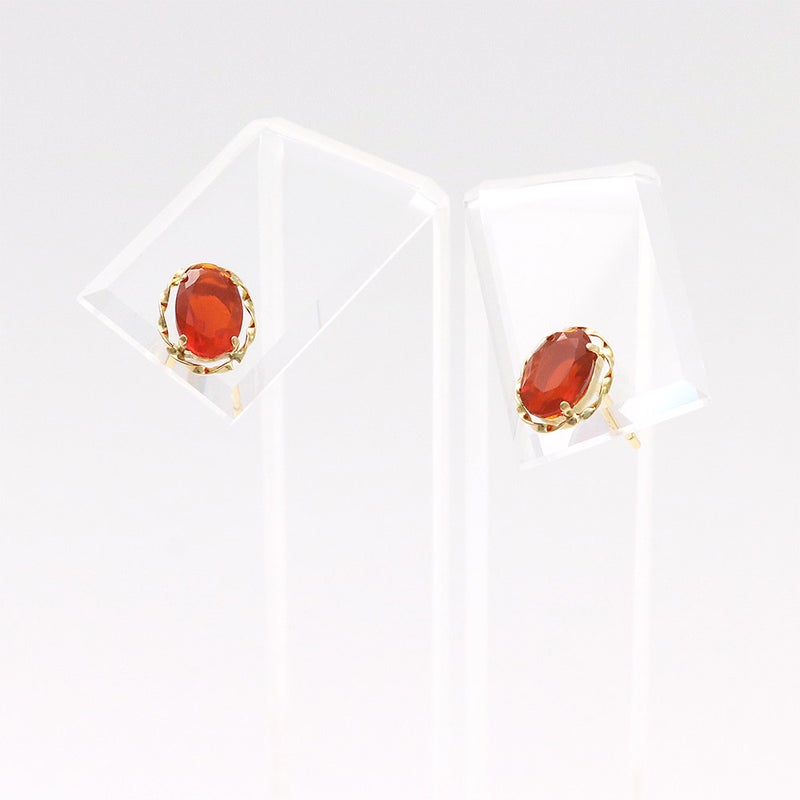 K18YG ファイヤーオパール ピアス 10月誕生石_13