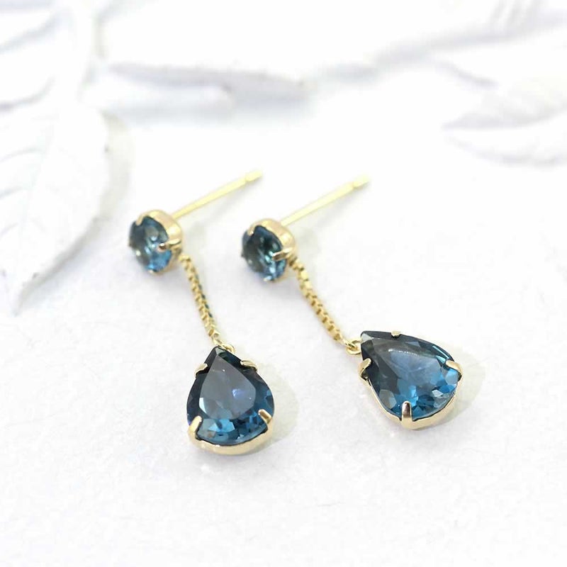 K18YG ロンドンブルートパーズ ピアス 11月の誕生石_02