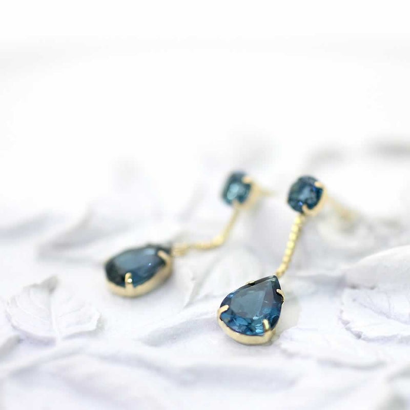 K18YG ロンドンブルートパーズ ピアス 11月の誕生石_03