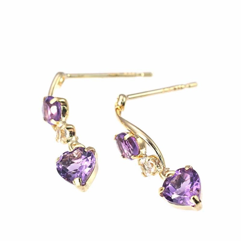 K18 アメジスト＆ホワイトトパーズ ピアス 11月の誕生石_02