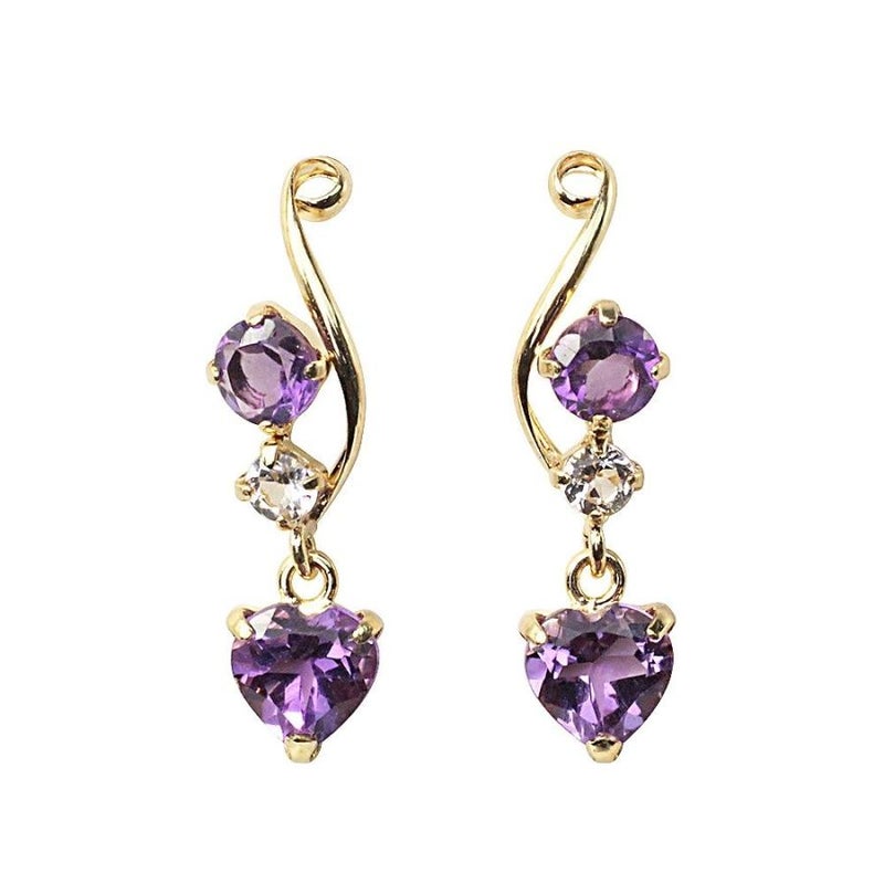 K18 アメジスト＆ホワイトトパーズ ピアス 11月の誕生石_21