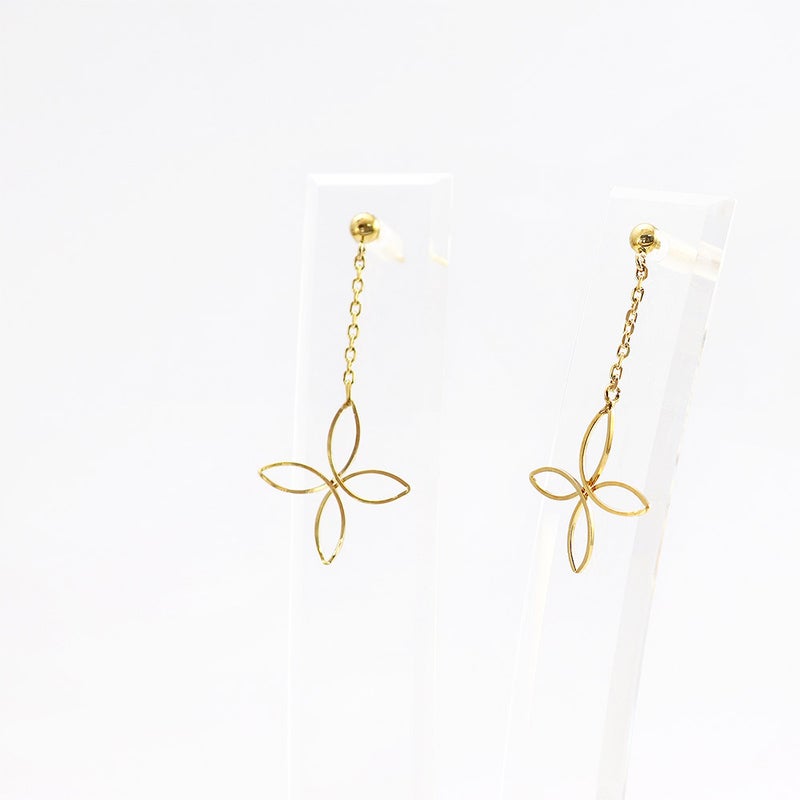 K18YG フラワー ピアス_04