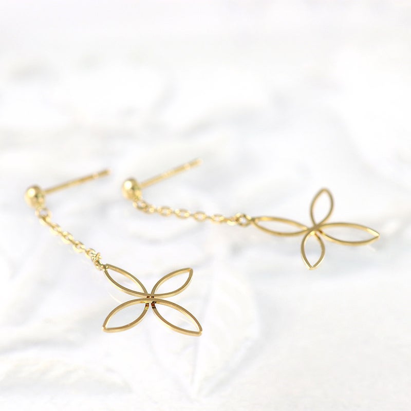 K18YG フラワー ピアス_09