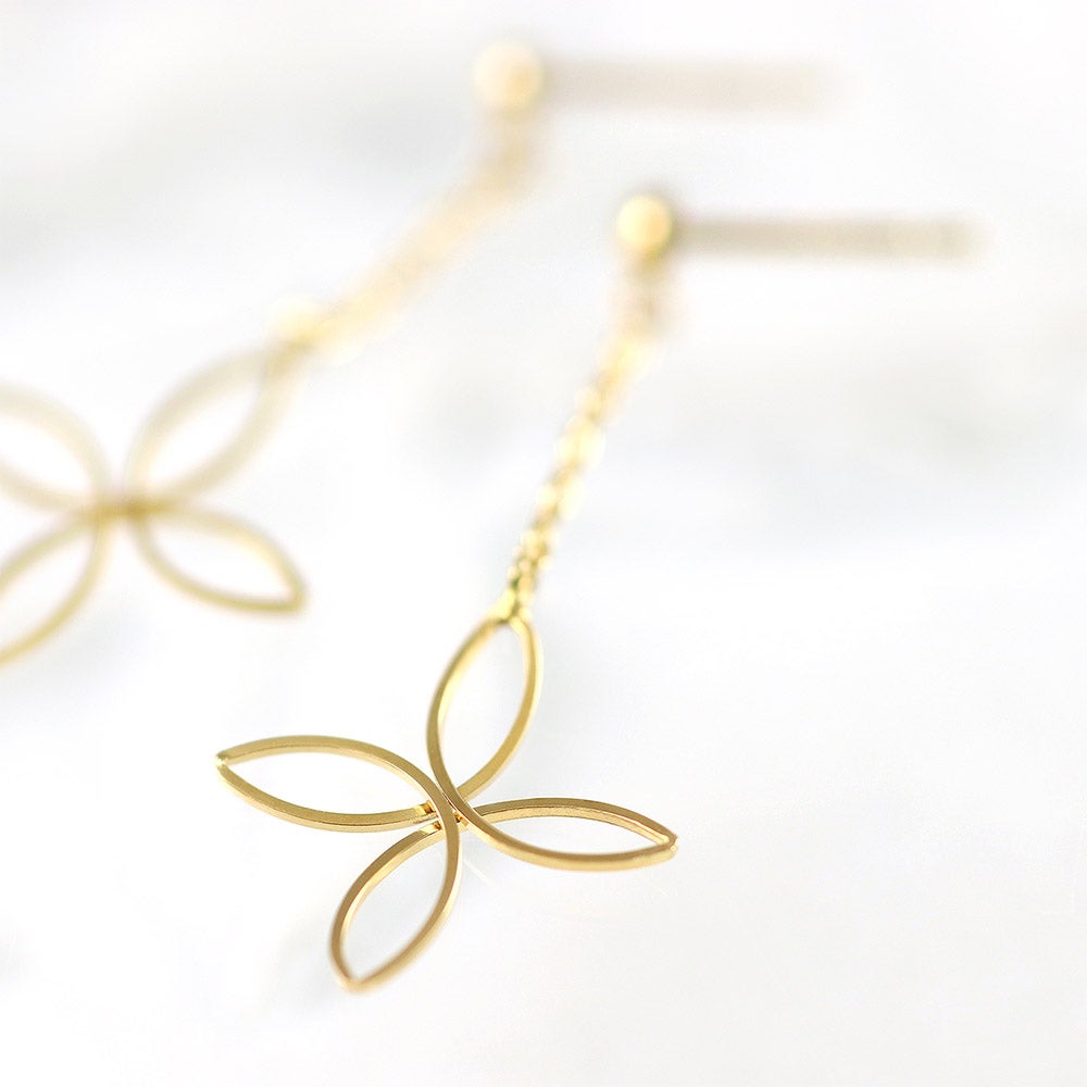 K18YG フラワー ピアス_10