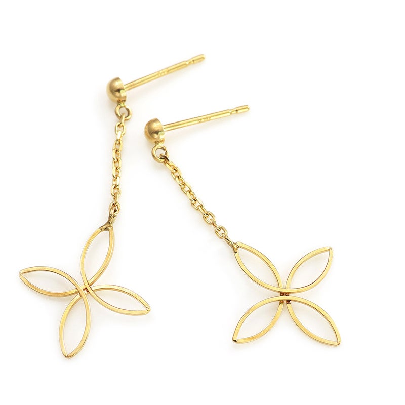 K18YG フラワー ピアス_11