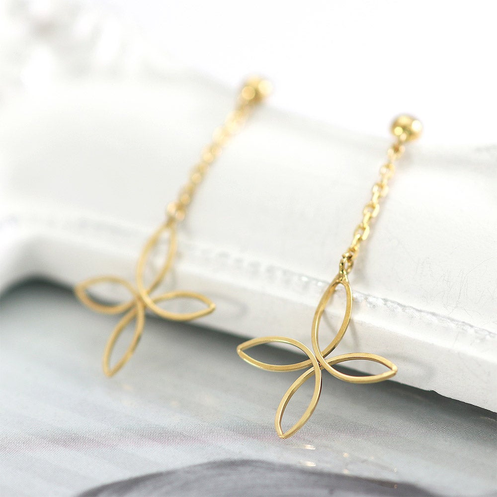 K18YG フラワー ピアス_13