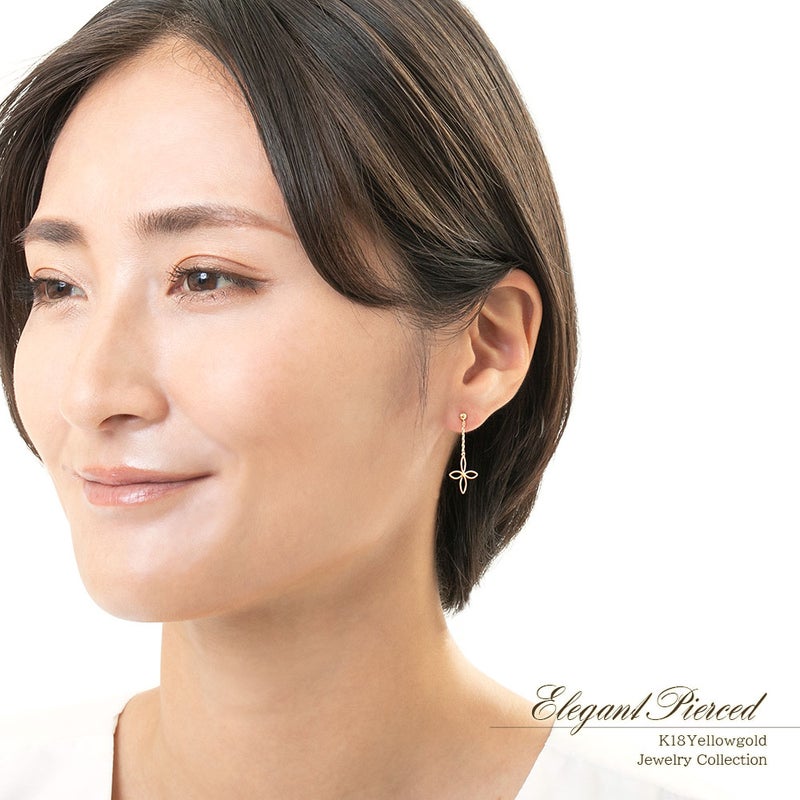 K18YG フラワー ピアス_15