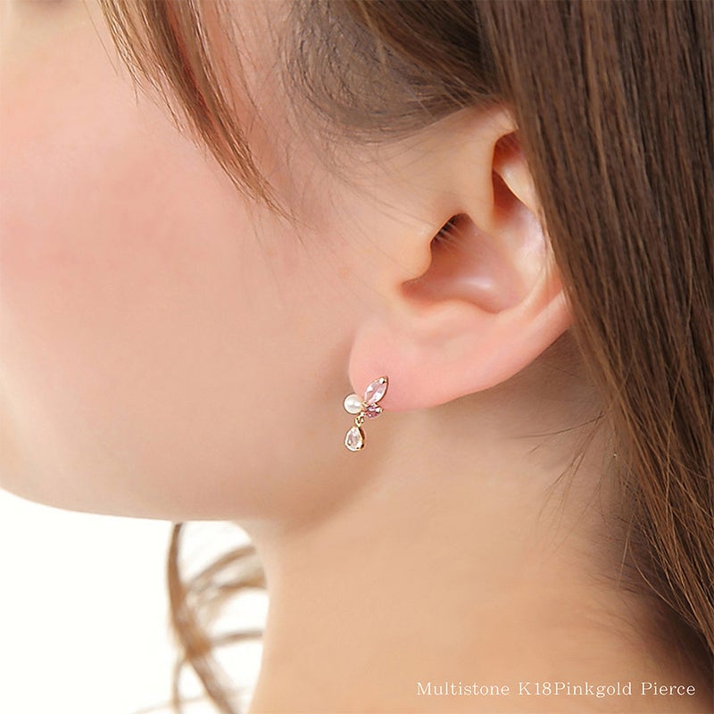 K18PG ローズクォーツ&ピンクトルマリン&ラブラドライト&淡水真珠 ピアス_09