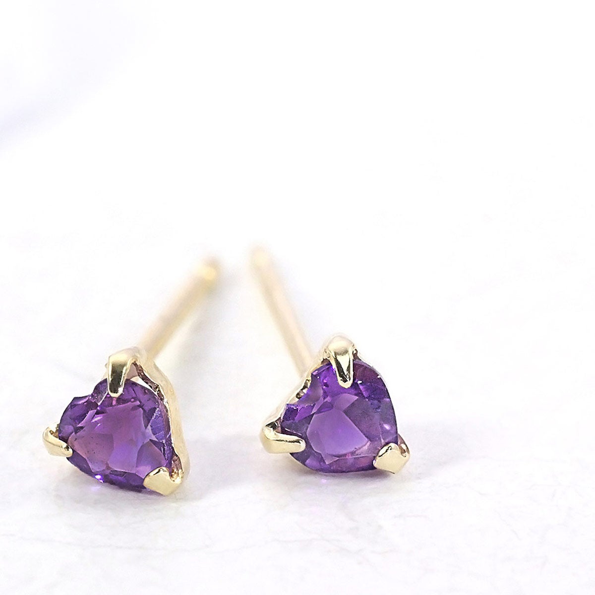 K18YG アメジスト ハート ピアス | Jewelry ROLA（ジュエリーローラ）