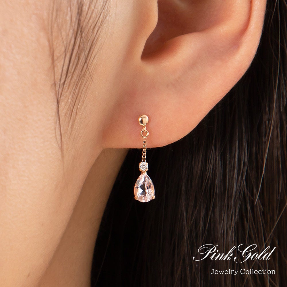 K18PG モルガナイト＆ダイヤモンド ピアス_05