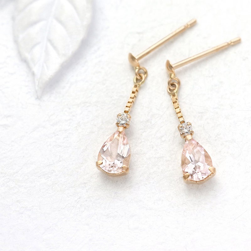 K18PG モルガナイト＆ダイヤモンド ピアス_09