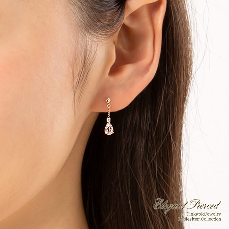 K18PG モルガナイト＆ダイヤモンド ピアス_10