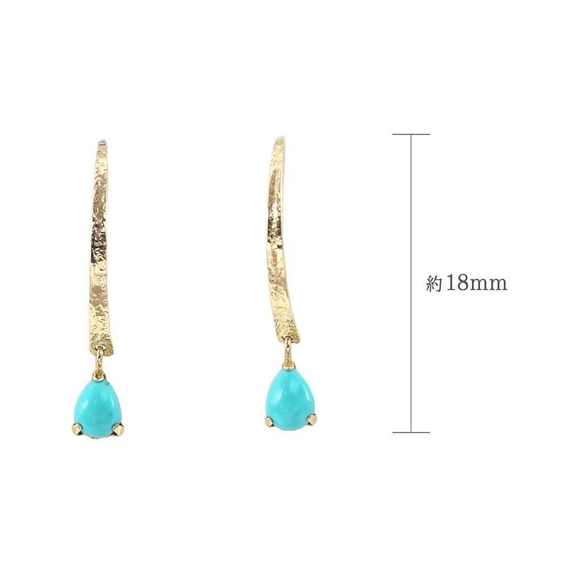 K18YG ターコイズ フックピアス_04