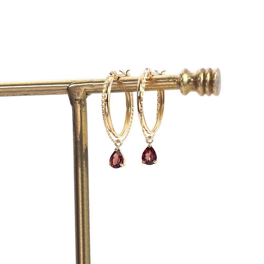 K18YG ガーネット フープピアス_09
