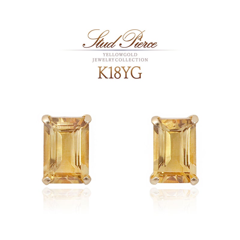 K18YG シトリン ピアス 11月誕生石_01