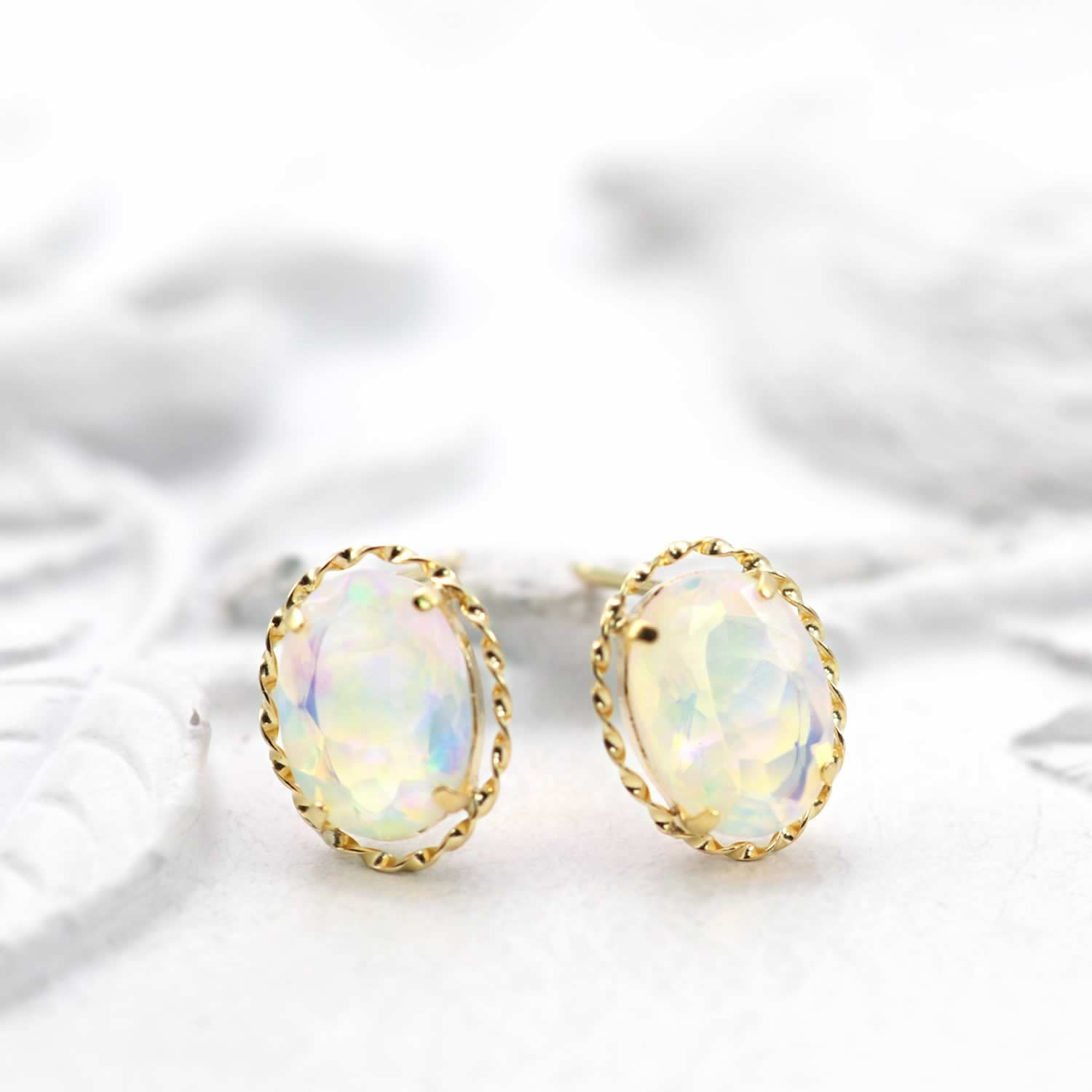 K18YG オパール ピアス 10月の誕生石 | Jewelry ROLA（ジュエリーローラ）
