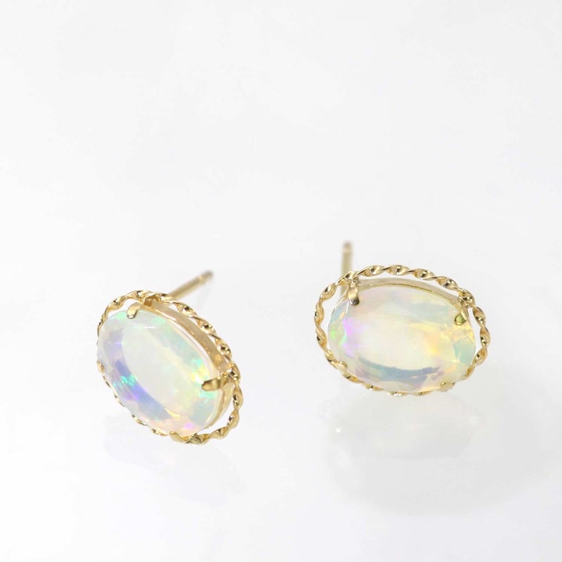K18YG オパール ピアス 10月の誕生石_04