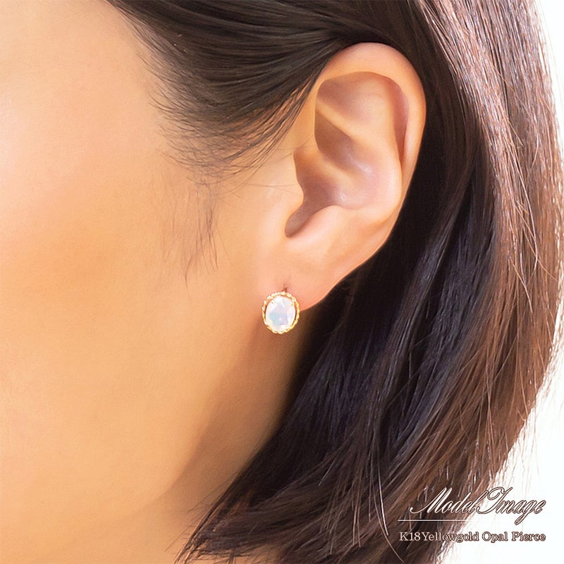 K18YG オパール ピアス 10月の誕生石_05