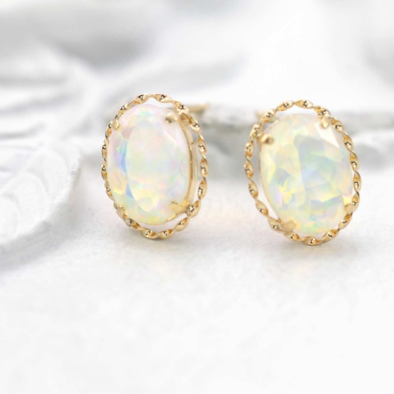 K18YG オパール ピアス 10月の誕生石_09