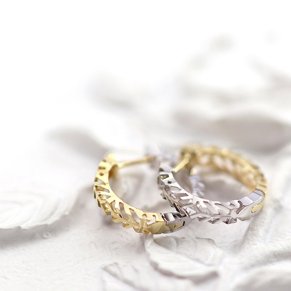 18K リバーシブルフープピアス