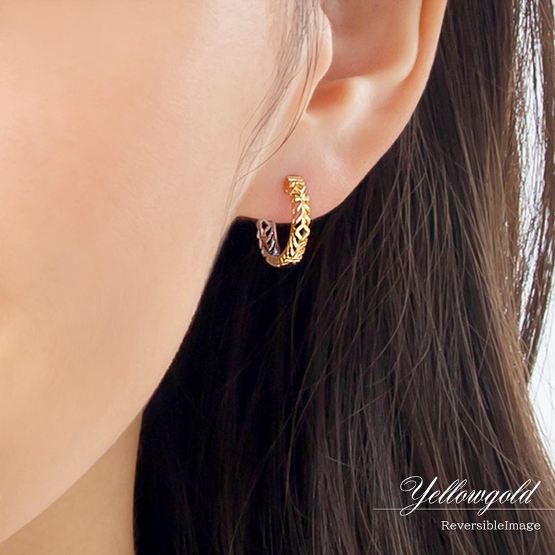 K18 リバーシブル フープピアス_10