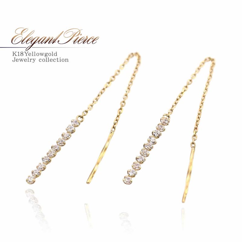 K18YG スーパーキュービックジルコニア ピアス_01