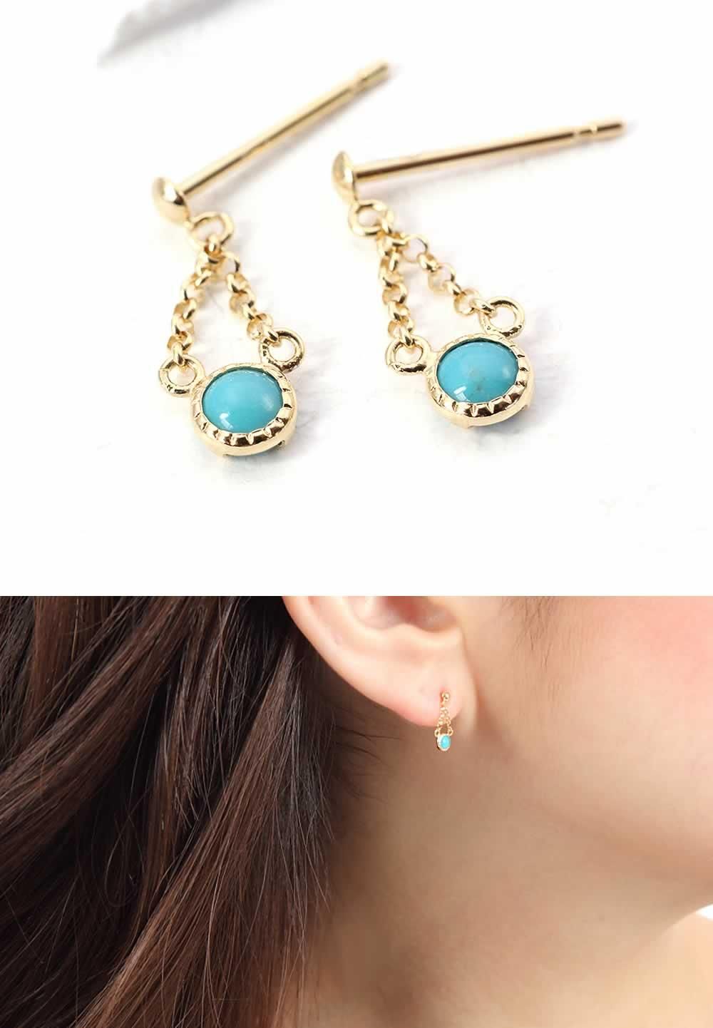 K18YG ターコイズ ピアス_03