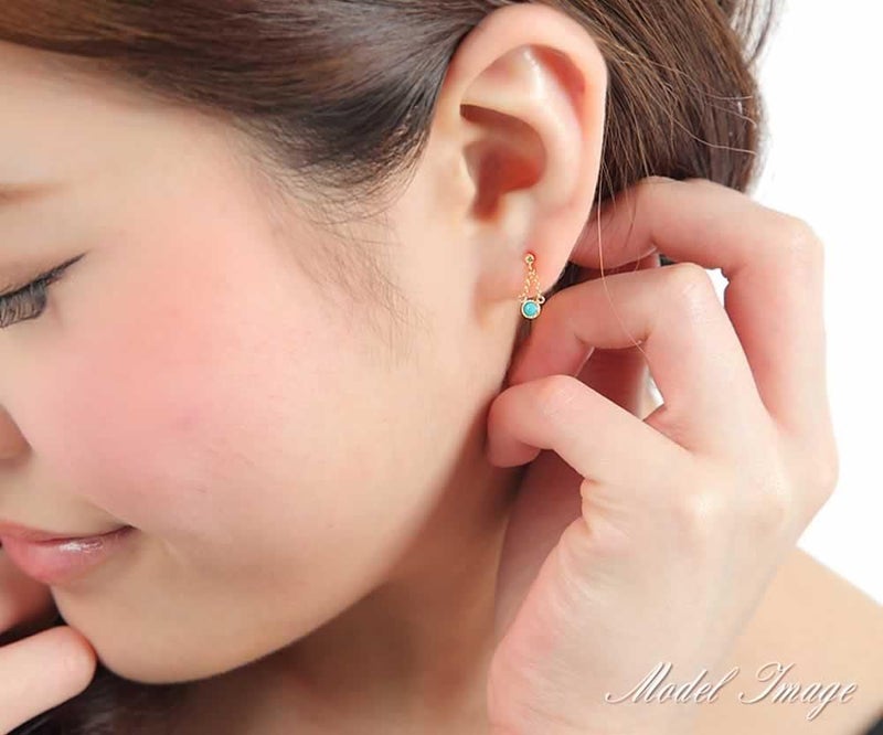 K18YG ターコイズ ピアス_05