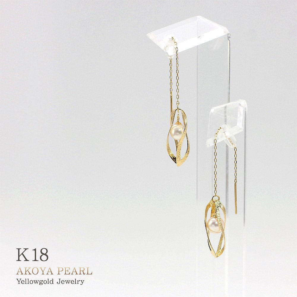 K18YG アコヤ真珠 アメリカンピアス_04