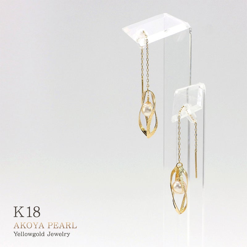 K18YG アコヤ真珠 アメリカンピアス_04