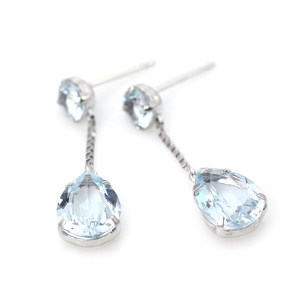 K18WG アクアマリン ティアドロップピアス | Jewelry ROLA（ジュエリー