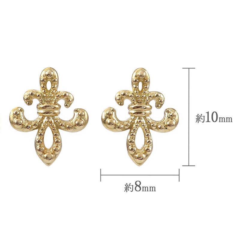 K18YG 百合の紋章 ピアス_04