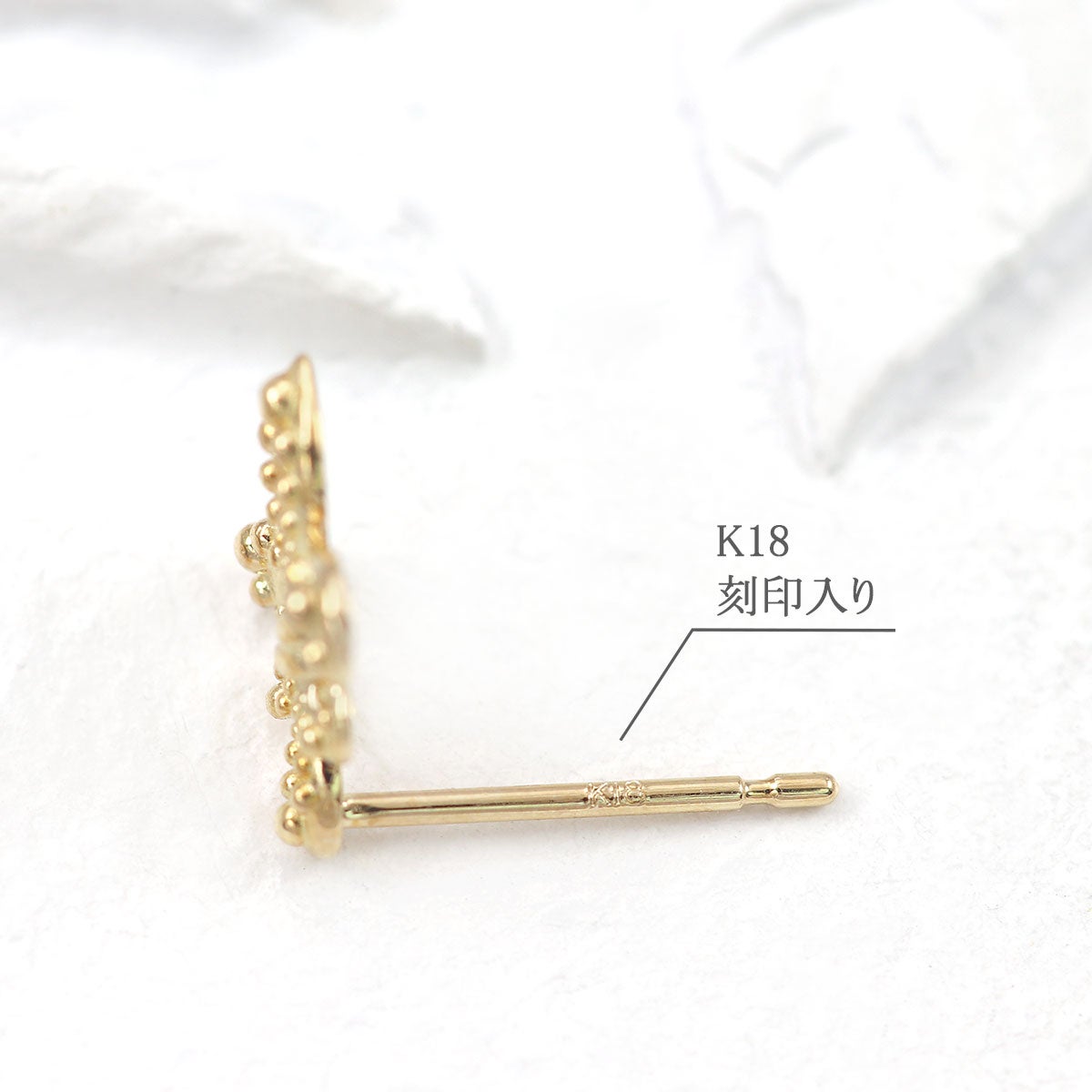 K18YG 百合の紋章 ピアス_05
