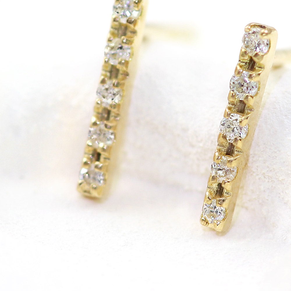 K18YG ダイヤモンド バーピアス_11