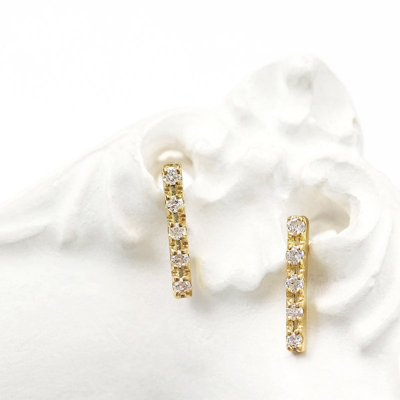 K18YG ダイヤモンド バーピアス_12