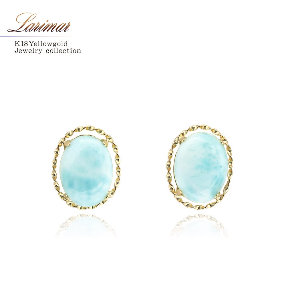 K18YG ラリマー ピアス_01