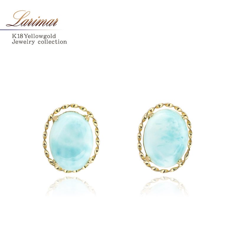 K18YG ラリマー ピアス_01