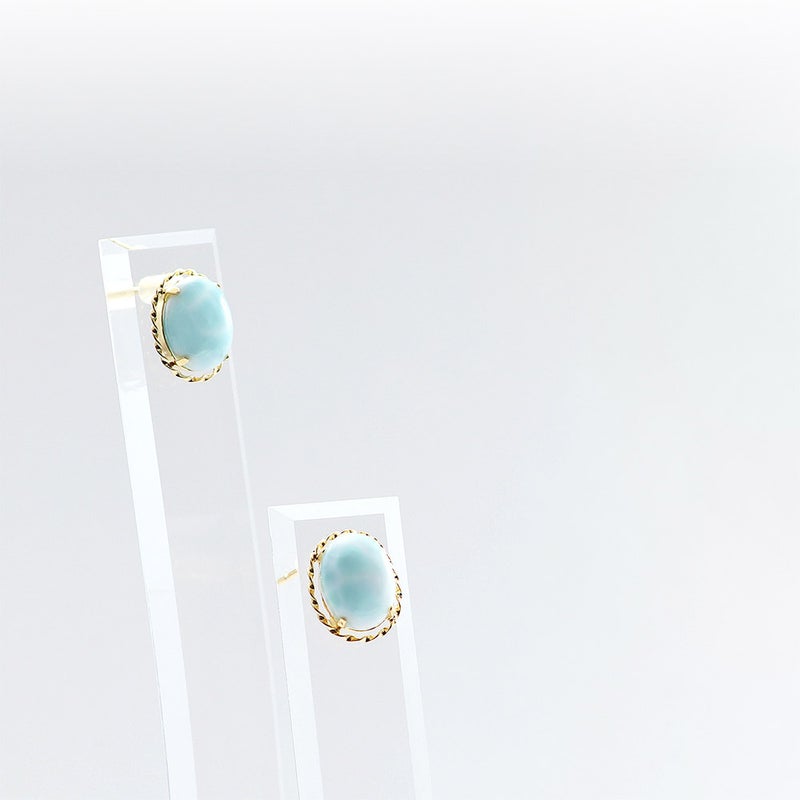 K18YG ラリマー ピアス_03