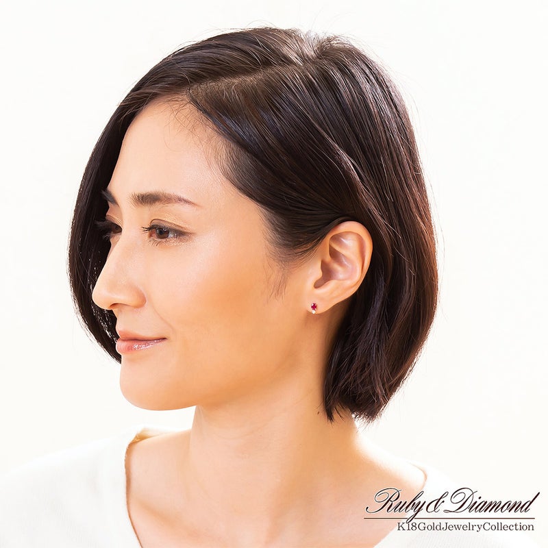 K18WG ルビー＆ダイヤモンド ピアス_10