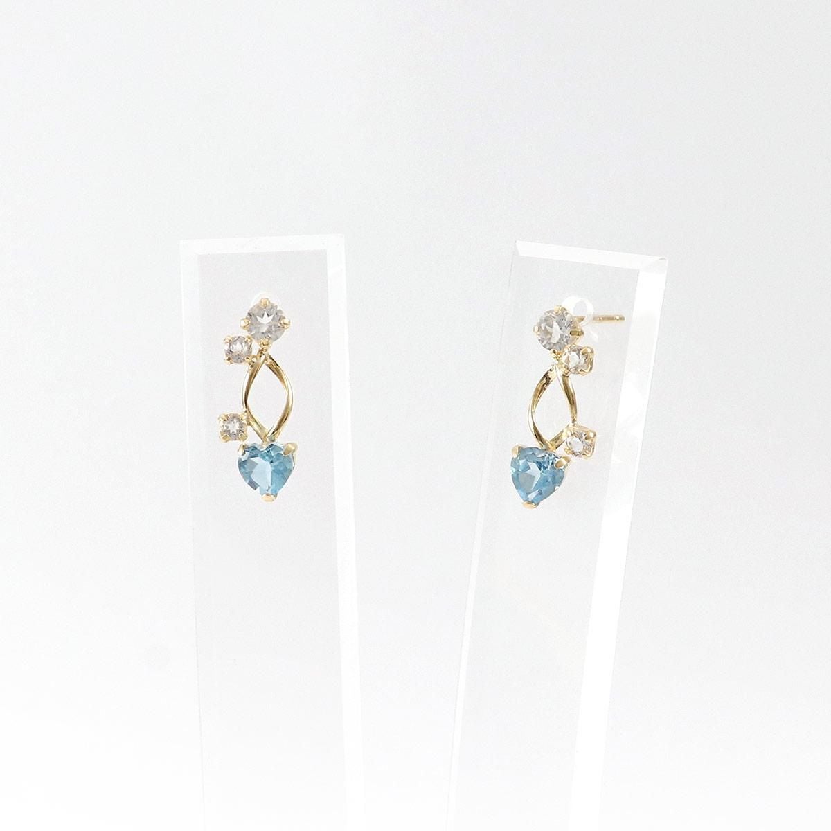 K18YG ブルートパーズ＆ホワイトトパーズ ハートピアス_03