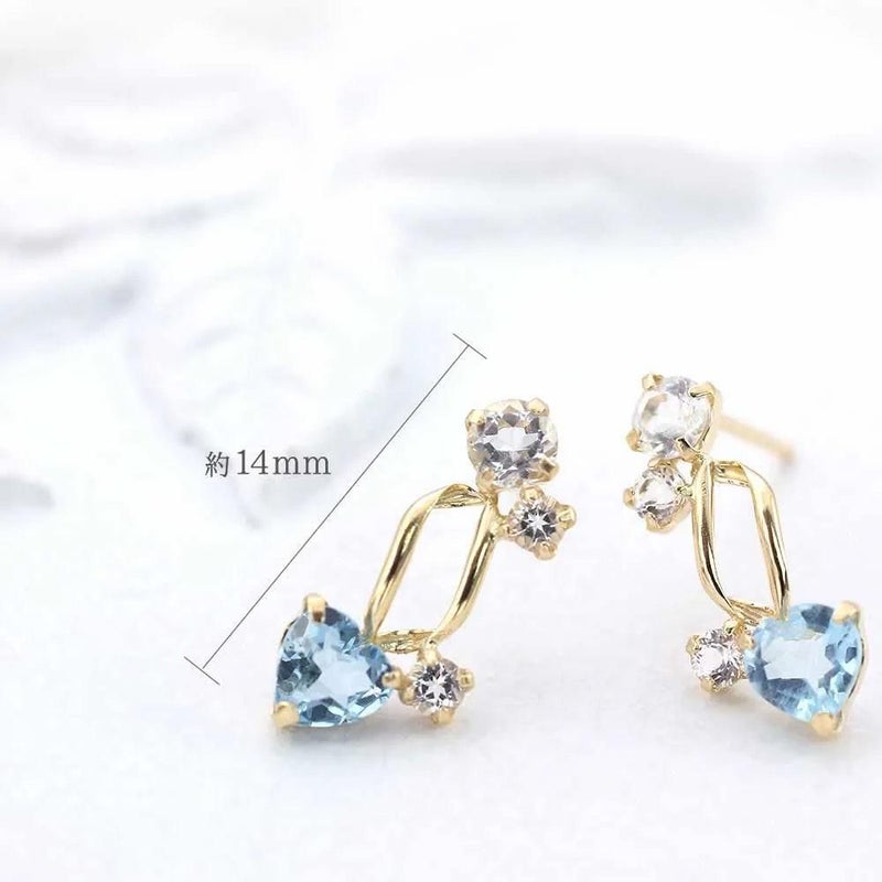 K18YG ブルートパーズ＆ホワイトトパーズ ハートピアス_05