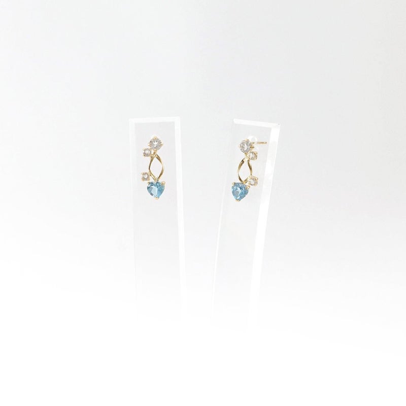 K18YG ブルートパーズ＆ホワイトトパーズ ハートピアス_09