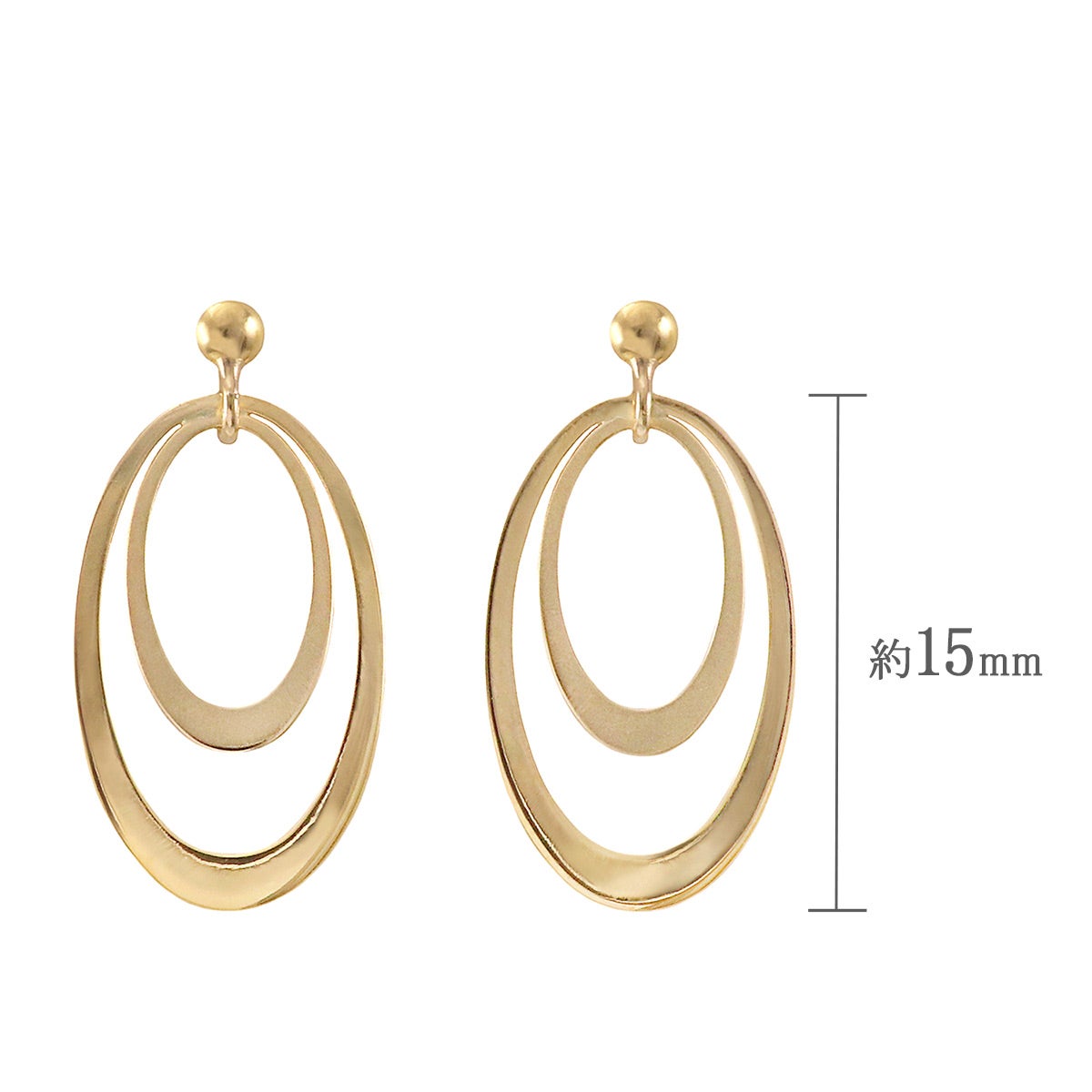 K18YG オーバルモチーフ ピアス_04