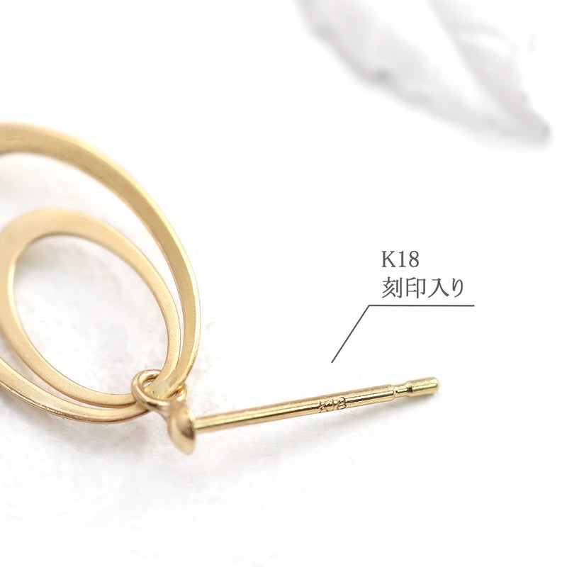 K18YG オーバルモチーフ ピアス_05