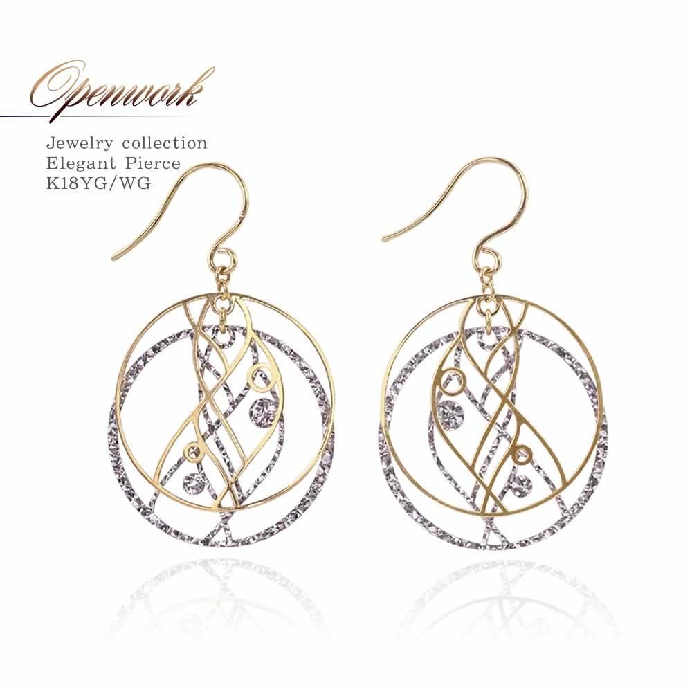 K18YG/K18WG 透かし フックピアス_01