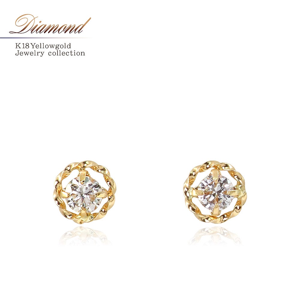 K18YG ダイヤモンド ピアス_01